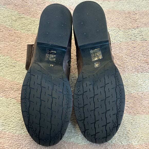 Artisan Zigi Elicia Brown Leather Moto Buckle Ankle Boots Biker Motorcycle Boho - Picture 7 of 9